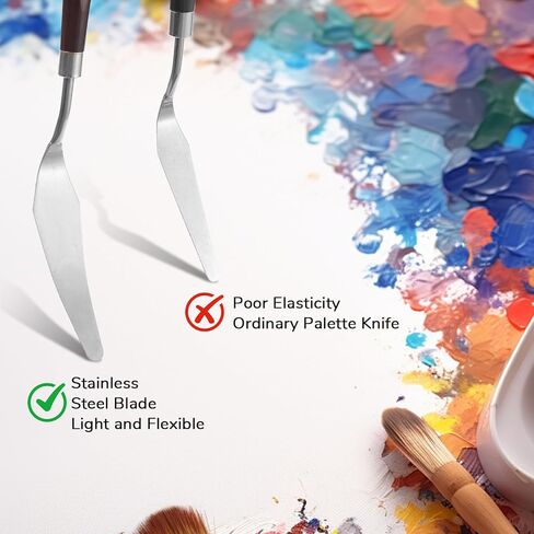 11 Pcs Palette Knife Painting Spatula Color Mixing Set for Oil Acrylic Art Painting Canvas Smearing Cake Decorating Supplies, Stainless Steel in Kuwait