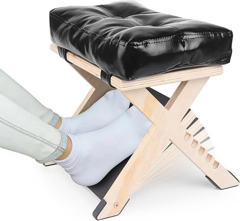 Adjustable Double Step Under Desk Footrest with 5 Height Options, Ergonomic Foot Rest Stool with Black Cushion for Office Home, Ottoman for Work and Computer Gaming Comfort. in Saudi Arabia