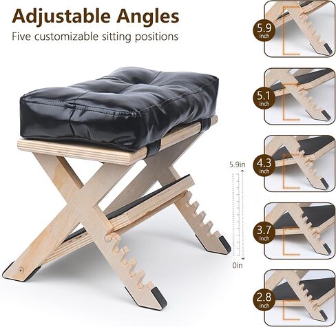 Adjustable Double Step Under Desk Footrest with 5 Height Options, Ergonomic Foot Rest Stool with Black Cushion for Office Home, Ottoman for Work and Computer Gaming Comfort. in Saudi Arabia