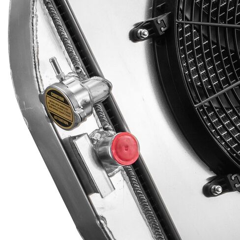 4 Row Aluminum Radiator Shroud Fan Compatible with 1933-35 Ford Model A Base 2.2L Chevy V8 in Kuwait