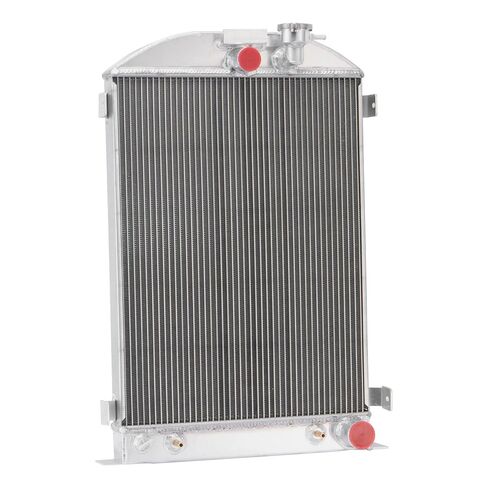 4 Row Aluminum Radiator Shroud Fan Compatible with 1933-35 Ford Model A Base 2.2L Chevy V8 in Kuwait