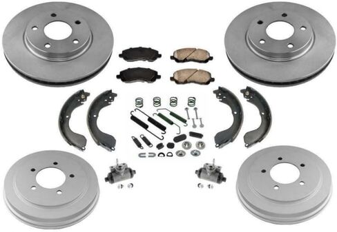 Rotors Drums Brake Pads Shoes Spring Kit Wheel Cylinders for Dodge for Caliber 2007-2012 Left Right Front Rear Ceramic 162376 901-26837 H7351 in Kuwait
