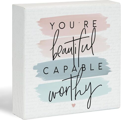 Simply Said, INC Small Talk Inspirational Sign - Be The Change You Wish to See in The World - 5.25 x 5.25 Wood Sign - Inspirational Wood Block Plaque - Made in USA - STS1293 in Kuwait