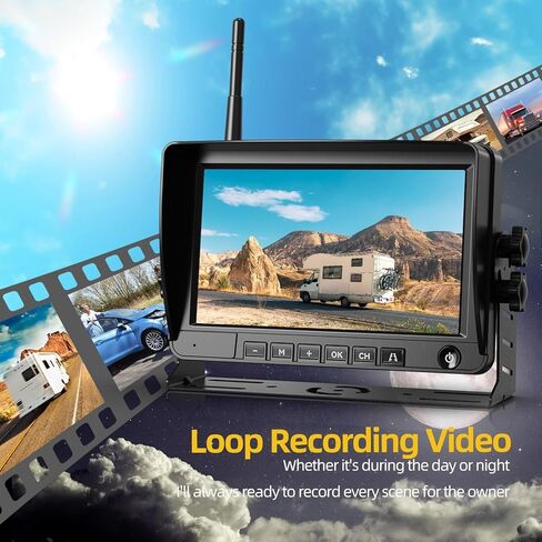 RV Wireless Backup Camera Plug and Play: Pre-Wired for Furrion System Recording Back Rear View Camera Easy Setup for Truck Trailer Motorhome Night Vision HD 1080P 7'' Monitor Split Screen Xroose CW7 in Saudi Arabia