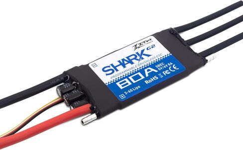 ZTW Shark G2 80A ESC 2-6S Built-in Swithcing BEC 5V/6V 8A Water-Cooling Bidirectional Waterproof Brushless Speed Controller for RC Boat Marine in Saudi Arabia