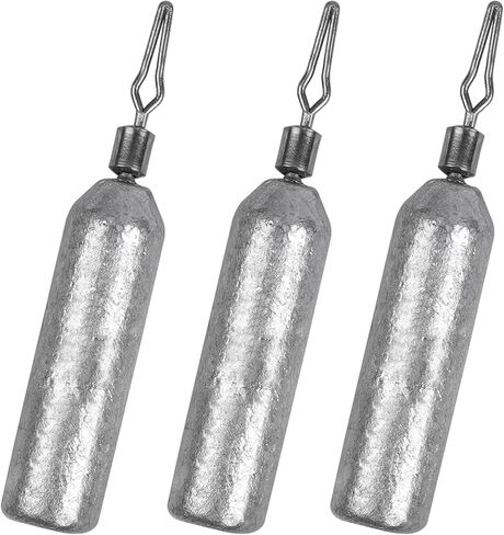 30 Pack Fishing Sinker Drop Shot Weights with Rolling Swivels Lead Skinny Sinker Skinny Pencil Shaped Fishing Drift Weight Bass Righ Cylinder Removable Catfishing in Saudi Arabia