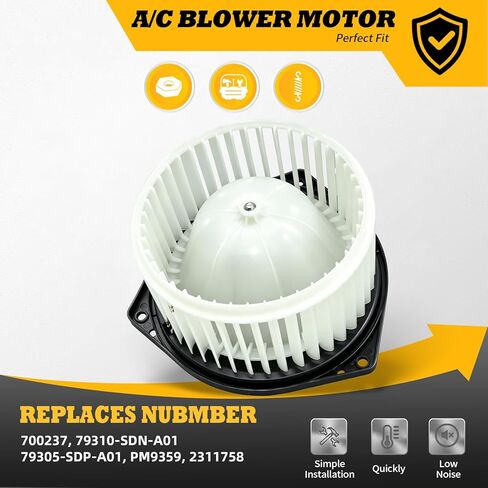 700004 Front HVAC Heater Blower Motor 2pin Compatible with Accord 2003-2007 TL 2004-2008 Replaces HO3126107 PM9176 75759 79310-SEP-A02 79305-SDP-A01 79310-SDN-A01 in Kuwait