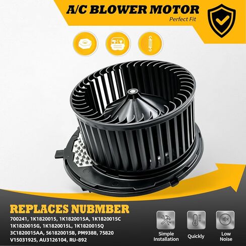 محرك منفاخ HVAC الأمامي متوافق مع A3 Quattro TT Quattro TTS Jetta GTI Golf CC Beetle Eos يستبدل 700241 1K1820015 1K1820015A 1K1820015C 1K1820015G in Kuwait