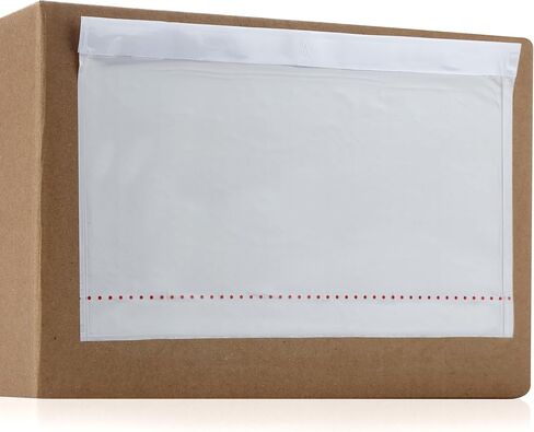The Boxery 10 3/4 x 6 3/4" Clear Adhesive Backloading Clear/Unprinted Envelopes with Perforation, Label Envelopes/Pouches/Shipping Label Sleeves (500 Pack) in Saudi Arabia