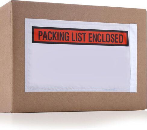 The Boxery 10 3/4 x 6 3/4" Clear Adhesive Backloading Clear/Unprinted Envelopes with Perforation, Label Envelopes/Pouches/Shipping Label Sleeves (500 Pack) in Kuwait