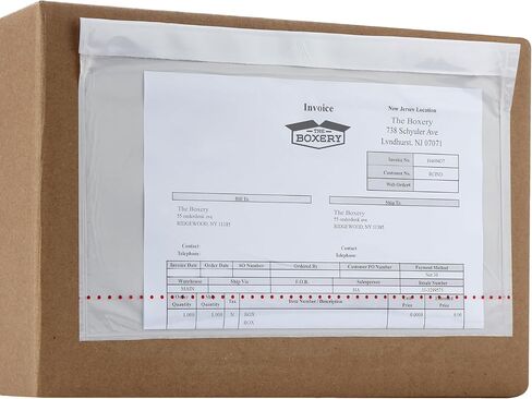 The Boxery 10 3/4 x 6 3/4" Clear Adhesive Backloading Clear/Unprinted Envelopes with Perforation, Label Envelopes/Pouches/Shipping Label Sleeves (500 Pack) in Saudi Arabia
