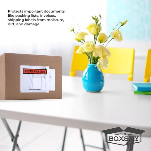 The Boxery 10 3/4 x 6 3/4" Clear Adhesive Backloading Clear/Unprinted Envelopes with Perforation, Label Envelopes/Pouches/Shipping Label Sleeves (500 Pack) in Saudi Arabia