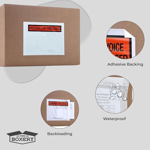 The Boxery 10 3/4 x 6 3/4" Clear Adhesive Backloading Clear/Unprinted Envelopes with Perforation, Label Envelopes/Pouches/Shipping Label Sleeves (500 Pack) in Saudi Arabia