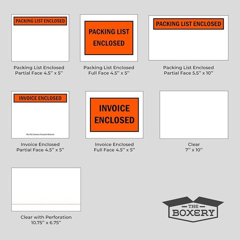 The Boxery 10 3/4 x 6 3/4" Clear Adhesive Backloading Clear/Unprinted Envelopes with Perforation, Label Envelopes/Pouches/Shipping Label Sleeves (500 Pack) in Saudi Arabia