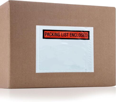 The Boxery 10 3/4 x 6 3/4" Clear Adhesive Backloading Clear/Unprinted Envelopes with Perforation, Label Envelopes/Pouches/Shipping Label Sleeves (500 Pack) in Saudi Arabia