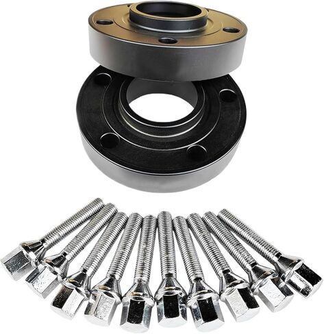 2PCS 30mm Black Hub Centric Wheel Spacers Compatible For VW Golf Rabbit CC 5x100/5x112 57.1 With 10pcs 14X1.5 Widen Wheel Bolts in Kuwait