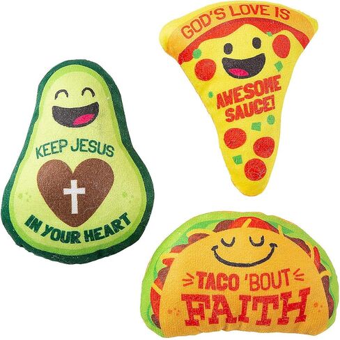 Fun Express Religious Food Pun Avocado Taco Pizza Plush Toys - 50 Pieces in Kuwait