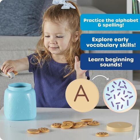 Learning Resources Alphabet Cookie Jar - ABC Toys for Kids, Alphabet Activities, Phonics Practice, Reading Practice, Language Development, Toddler Montessori Toys, Birthday Gifts for Boys and Girls in Kuwait