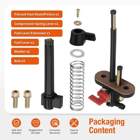 Petcock Fuel Shutoff Valve + Lever Extension W/Spring Kit For Polaris Big Boss Trail Boss Blazer Magnum Scrambler Sportsman 250 300 350 400 425 500 1993-2009 7051006 in Kuwait