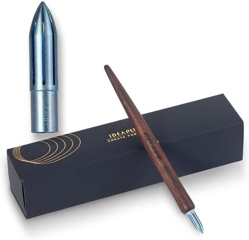 brass dipping pen color titanium all copper handmade stainless steel calligraphy hand drawn flower body painting watercolor (Brass + pen barrel) in Kuwait