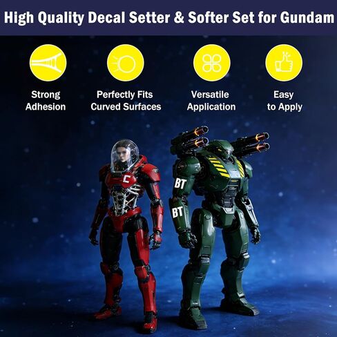 Mr. Mark Setter & Softer Bundle for Gundam Models, Decal Adhesive & Softening Solution Set, Strong Adhesion & Curve Conform Fit, 40ml + 40ml, 2 Bottles in Kuwait