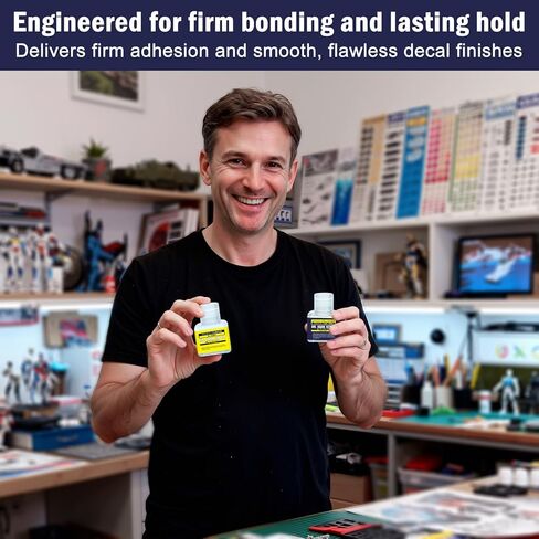 Mr. Mark Setter & Softer Bundle for Gundam Models, Decal Adhesive & Softening Solution Set, Strong Adhesion & Curve Conform Fit, 40ml + 40ml, 2 Bottles in Kuwait