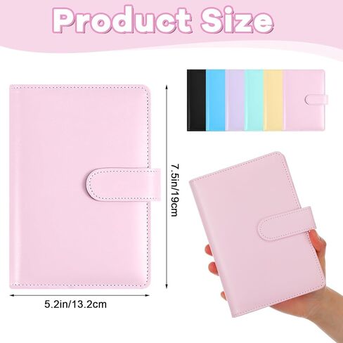 6 Pcs A6 Budget Binder Set Pu Leather Refillable 6 Ring Notebook Binder Cover Loose Leaf Personal Planner Cover with Magnetic Closure in Kuwait