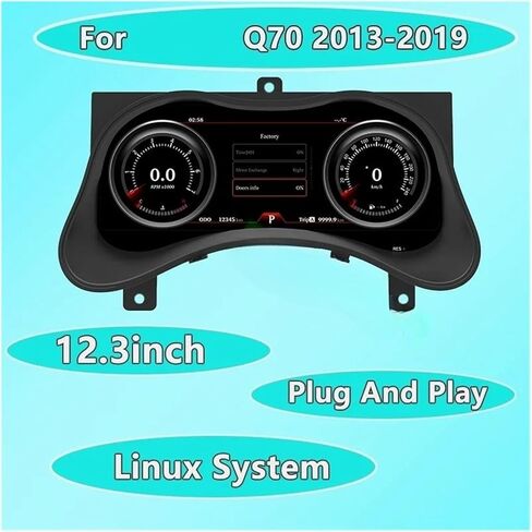LCD لوحة القيادة الرقمية أداة العنقودية الديك عداد السرعة متوافق مع إنفينيتي Q70 2013-2019 سيارة LCD الرقمية العنقودية in Kuwait