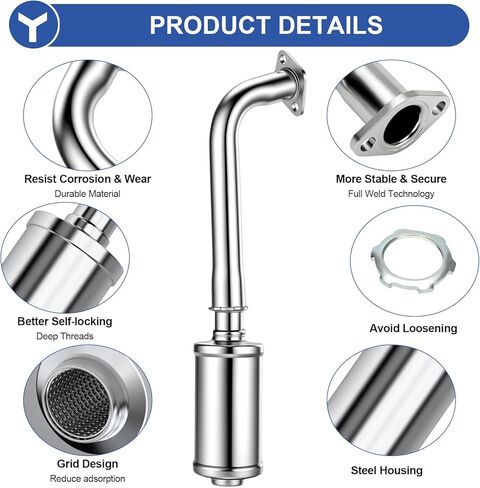 YOXUFA 212cc Mini Bike Exhaust Header Muffler Replacement for Predator 212cc 224cc 196cc Coleman CT200U CT200U-EX BT200X Baja Warrior MB200 Motvox GX160 GX200 6.5hp Engine Go Kart Minibike Pipe Parts in Kuwait