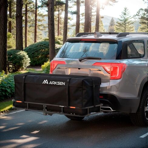 ARKSEN 60" x 23" x 5.5" Folding Hitch Cargo Carrier Basket, 500 Lbs Heavy Duty Rear Trailer Hitch Cargo Rack Fits 2" Receiver for SUV, Truck & Van, Ideal for Camping & Travel in Kuwait