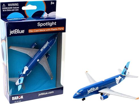 Daron jetBlue Airlines A320neo Spotlight Livery 1/100 Die-Cast Metal Single Plane Collectible Airplane Toy with Plastic Parts Ages 3+ in Saudi Arabia