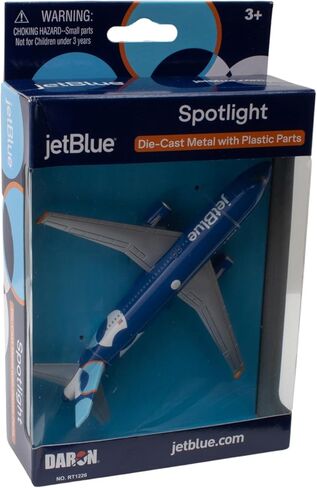 Daron jetBlue Airlines A320neo Spotlight Livery 1/100 Die-Cast Metal Single Plane Collectible Airplane Toy with Plastic Parts Ages 3+ in Saudi Arabia