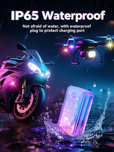 Upgraded 500mAh Wireless LED Strobe Lights with Remote,8-Color Waterproof Rechargeable Emergency Lights with 11 High-Brightness LEDs for Cars (6PCS) in Kuwait
