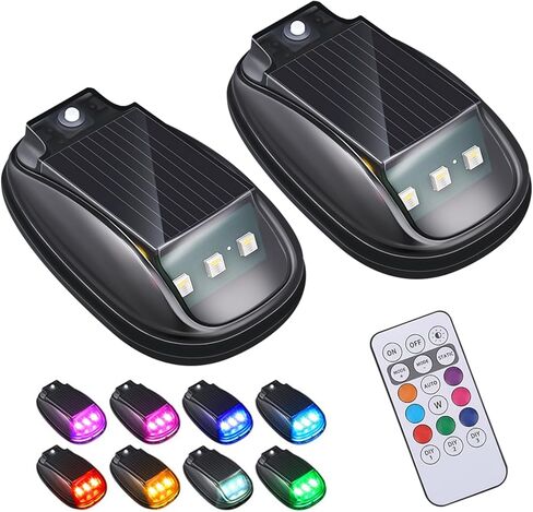 2PCS Solar-Powered RGB Cab Lights for Trucks & SUVs | 2026 New No-Drill Strobe Light with Remote Control & Vibration | Ideal for RVs and Outdoor Adventures in Kuwait