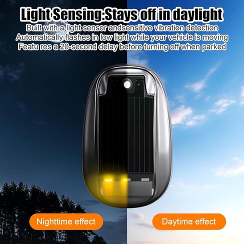 2PCS Solar-Powered RGB Cab Lights for Trucks & SUVs | 2026 New No-Drill Strobe Light with Remote Control & Vibration | Ideal for RVs and Outdoor Adventures in Kuwait