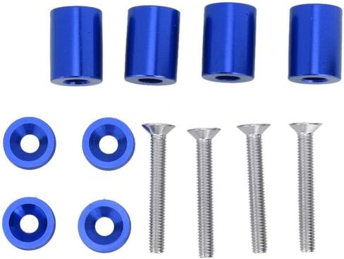 Aramox Hood Spacer Riser, Car Aluminum Alloy Engine Hood Ventilation Spacer Riser Fit for 6mm Motor (Blue) in Kuwait