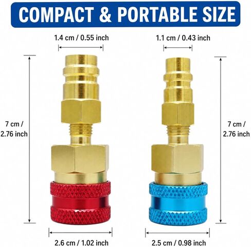 R1234yf Adapter & 1234yf Refrigerant Recharge Kit – R1234yf to R134a Adapter with Valve Core Removal Tool, AC Pro Recharge Kit R134a Compatible, 1234yf Adapter for Auto Air Conditioning Evacuation in Kuwait