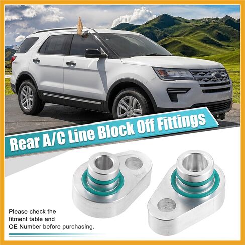 2 Set AC Rear Blockout Kit AC Elimination Auxiliary Kit for Ford Explorer 2010-2018 Metal Silver Tone Replacement in Kuwait