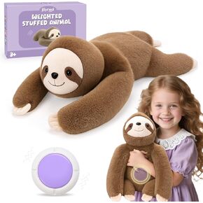 Joyreal Sloth Sensory Weighted Vibrating Pillow, Pressure Activated for Kids Adults, Plush Minky Soft Size: 11 by 21 inches Pillow Animal for Gift Birthday in Saudi Arabia