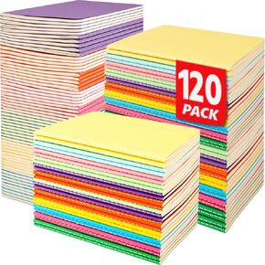 120 حزمة من دفاتر الملاحظات الصغيرة المبطنة، مجموعة دفاتر ملاحظات صغيرة بجيب مجلة 3.5 بوصة × 5.5 بوصة، غلاف ملون دفتر ملاحظات عريض، 10 ألوان 24 ورقة (48 صفحة) للمسافر والطلاب in Kuwait