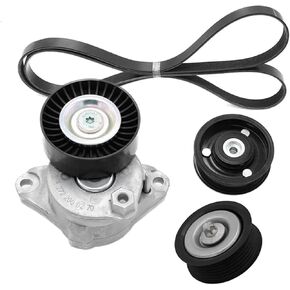 Engine Drive Belt Tensioner Assembly & 2 Idler Pulleys & Belt Compatible for Benz M272 M273 2722000270+1419+1019+6PK2400 in Kuwait