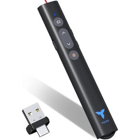 جهاز النقر لعروض Powerpoint التقديمية، جهاز نقر عرض TIBURN بطول 100 قدم، USB/USB-C 2 في 1، جهاز نقر شرائح لجهاز Mac/Win/الكمبيوتر/الكمبيوتر المحمول، مؤشر عرض تقديمي in Kuwait