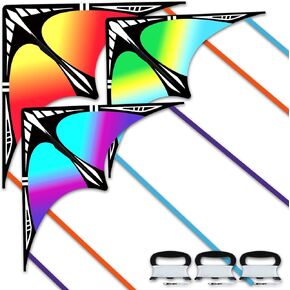 Large Delta Kite and Reel Winder & Thumb Ejection Kite Set for Kids and Adult, Easy to Fly for Beginners, Comes with String Handle, Perfect for Beach Park and Outdoor Activities. in Kuwait