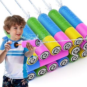 Water Guns for Kids Adults Toddler, High-Capacity Foam Squirt Gun Toy, Summer Fun Water Toys for Pool Outdoor Beach Games, Water Blaster for Ages 4-8 8-12 Boys Backyard Party Play(6.3" 18PCS) in Kuwait