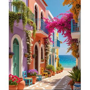 ajepon Landscape Paint by Numbers Kit for Adults - Painting by Number Kits Beautiful Landscape, Seaside Scenery Adults Paint by Numbers Kits on Canvas Without Frame for Home Wall Decor 16X20inch in Saudi Arabia