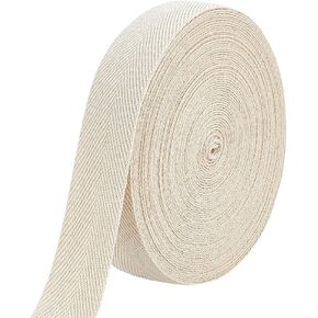 BENECREAT 16.5 Yard x 1-1/4 Inch Cotton Twill Tape Ribbon, Natural Bias Binding Tape, Cotton Twill for Sewing Quilting Hemming Binding Crafts Gift Wrapping in Kuwait