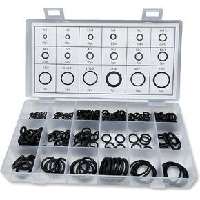 300 PCS Auto Sealing O-Ring, 18 Sizes High Pressure High Temperature Resistant Nitrile Rubber Ring Repair Kit, Air Conditioning Compressor Gasket Classification Set, Universal for Cars (Black) in Saudi Arabia