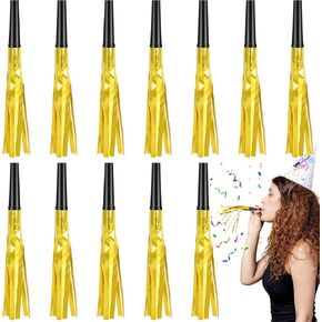 12 Pcs Noise Makers Glitter Metallic Fringed Party Blowers for Birthday New Years Graduation Sporting Events Party Favor Supplies (Mixed Colors) in Kuwait