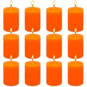 MISSYO Ivory Tapered Pillar Candles, 3 x 4 Inches Unscented Candle Bulk for Home Restaurant Weddings Church - 6 Packs in Kuwait