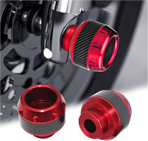Universal Motorcycle Frame Slider, Aluminum Alloy and Carbon Fiber, Front Fork Crash Protector for Motorbike and Scooter, Red in Kuwait